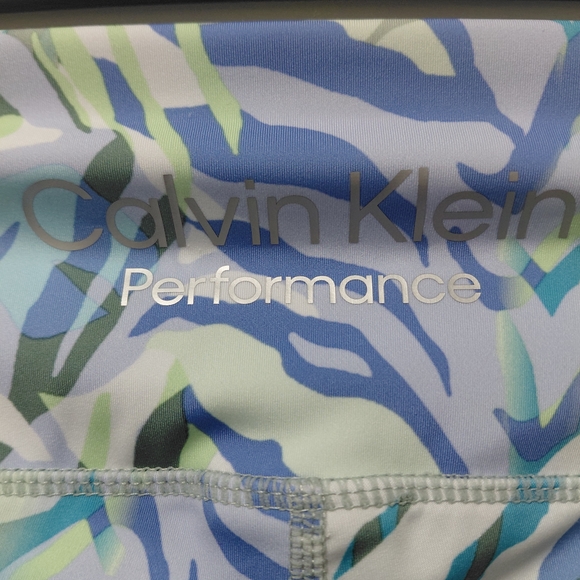 Calvin Klein Blue and Green Patterned Leggings - Picture 2 of 4